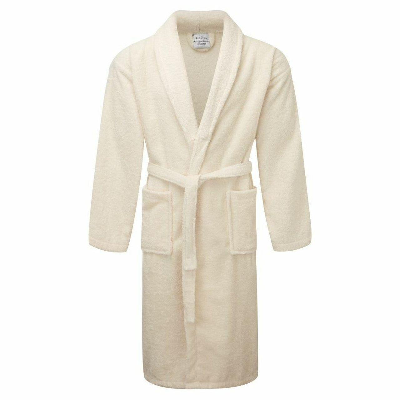 Luxury Shawl Collar Cream Terry Towelling Dressing Gown